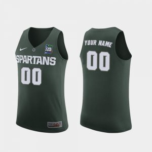 Youth Michigan State Spartans NCAA #00 Custom Green Authentic Nike 2019 Final-Four Stitched College Basketball Jersey CZ32O17NF